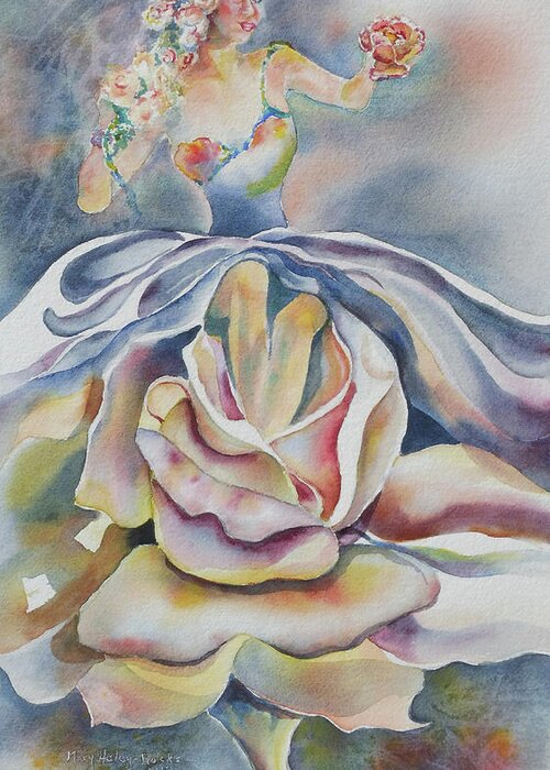 Rose Greeting Card featuring the painting Fantasy Rose by Mary Haley-Rocks