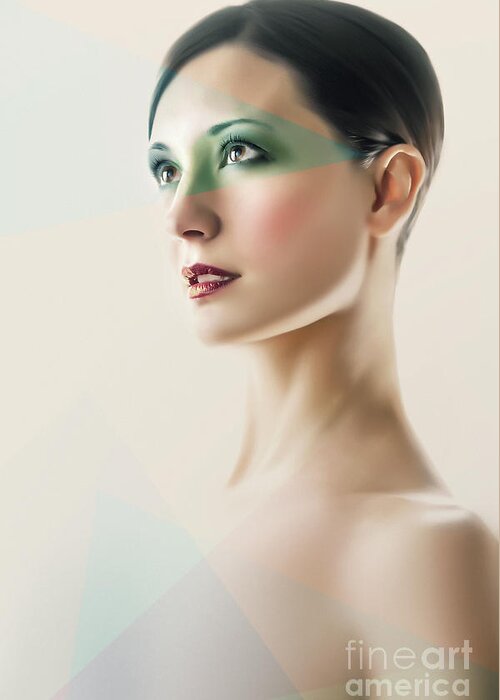 Fashion Greeting Card featuring the photograph Fashion Beauty Portrait by Dimitar Hristov