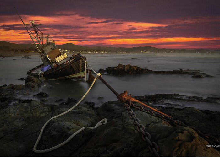 Shiptwreck Greeting Card featuring the photograph Fate of the Point Estero by Tim Bryan