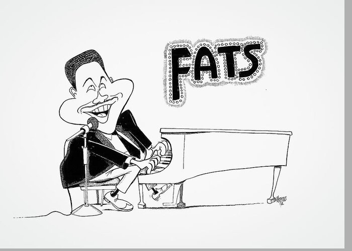 Fats Greeting Card featuring the drawing Fats by Michael Hopkins