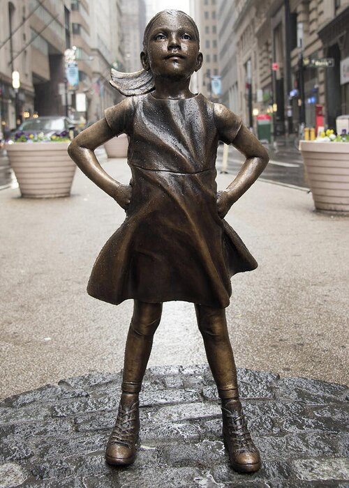 Fearless Girl Greeting Card featuring the photograph Fearless Girl 2 by RAND Ningali