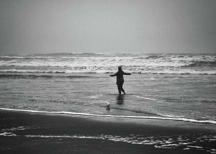 Beaches Greeting Card featuring the photograph Feeling Her Joy by Steven Clark