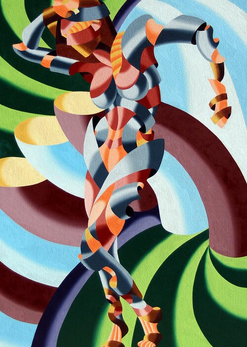 Abstract Greeting Card featuring the painting Felicia a Go-Go by Mark Webster