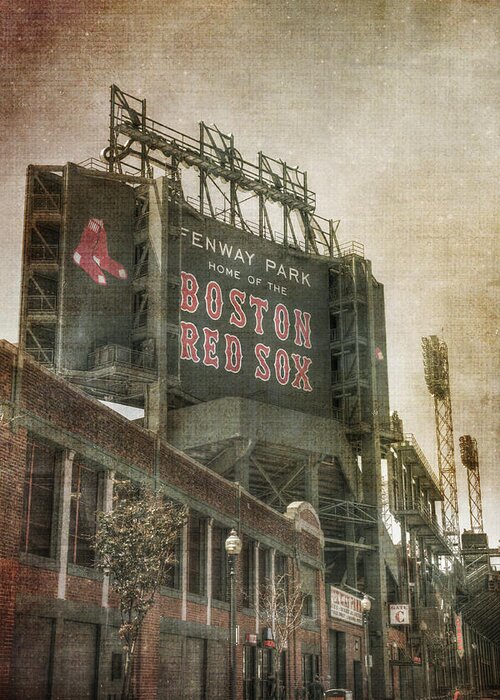 Red Sox Greeting Card featuring the photograph Fenway Park Billboard - Boston Red Sox by Joann Vitali