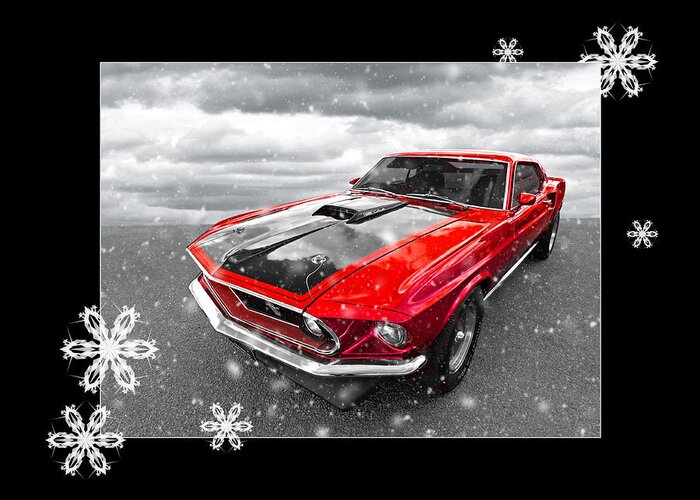 Ford Mustang Greeting Card featuring the photograph Festive Red Cobra Jet by Gill Billington