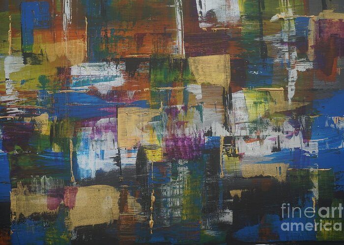 Abstract Greeting Card featuring the painting Fever by Jimmy Clark