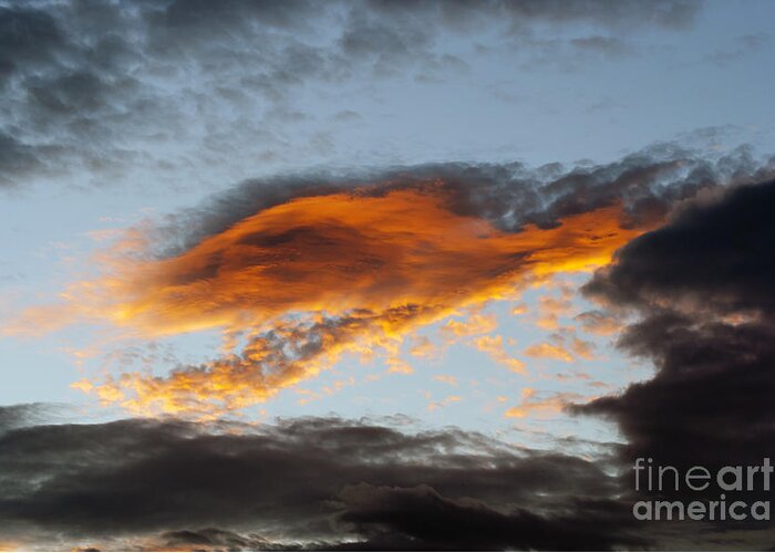 Fiery Greeting Card featuring the photograph Fiery Cloud by Michal Boubin