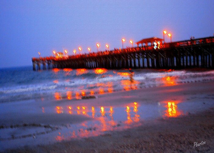 Pier Greeting Card featuring the photograph Fiery Pier by Phil Burton