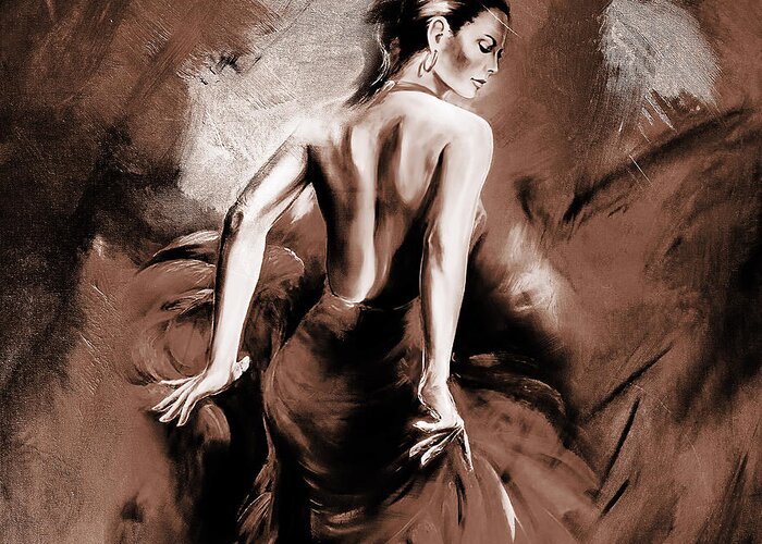 Dance Greeting Card featuring the painting Figurative art 007b by Gull G