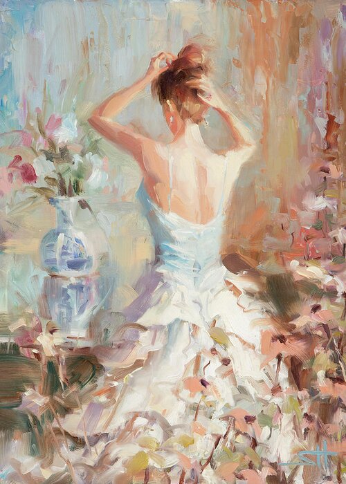 Romance Greeting Card featuring the painting Figurative II by Steve Henderson