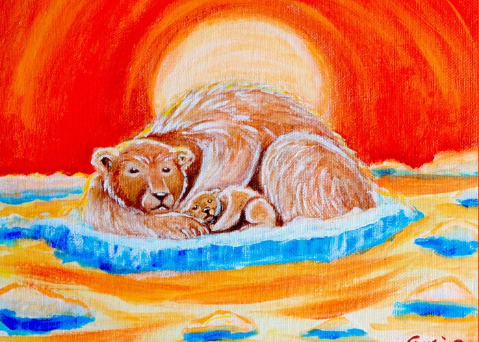 Polar Bear Greeting Card featuring the painting Final Days by Nick Gustafson
