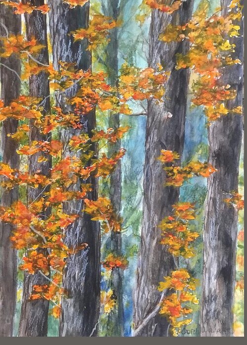 Autumn Greeting Card featuring the painting Finally Fall by Cheryl Wallace