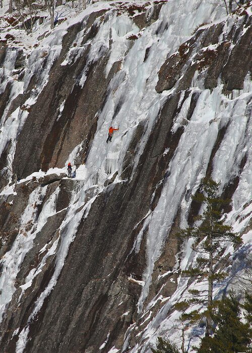 Ice Climbing Greeting Card featuring the photograph Finding the Route by John Meader