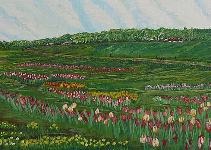 Building Greeting Card featuring the painting Spring in Emmental by Felicia Tica