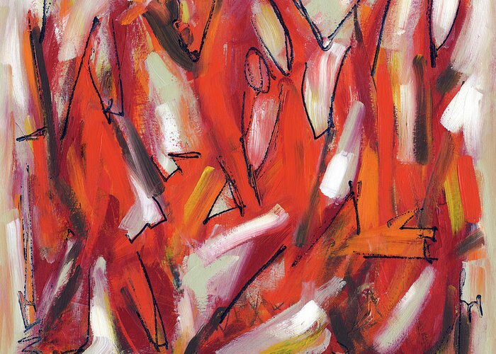 Abstract Expressionism Greeting Card featuring the painting Fire and Light by Lynne Taetzsch
