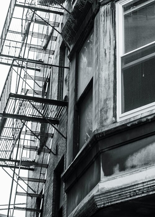 Stairs Greeting Card featuring the photograph Fire escape stairs 3 by Jason Hughes
