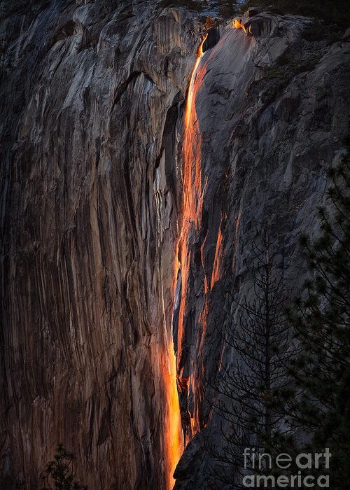 Yosemite Greeting Card featuring the photograph Fire Fall by Anthony Michael Bonafede