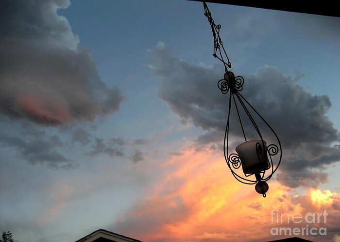 Porch Greeting Card featuring the photograph Fire in the Clouds by Cindy Schneider