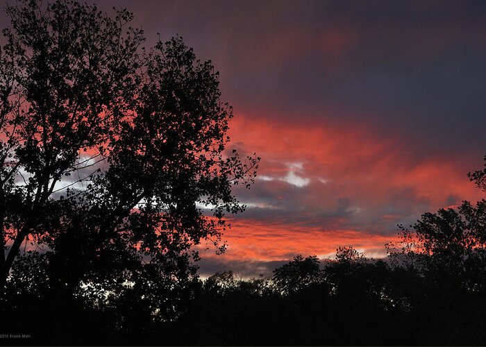 Landscape Greeting Card featuring the photograph Fire In The Sky 1 by Frank Mari