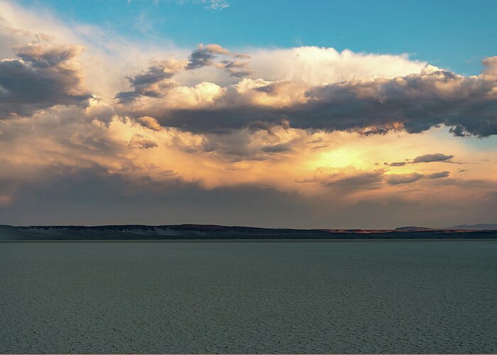 Alvord Desert Greeting Card featuring the photograph Fire in the Sky by Steven Clark
