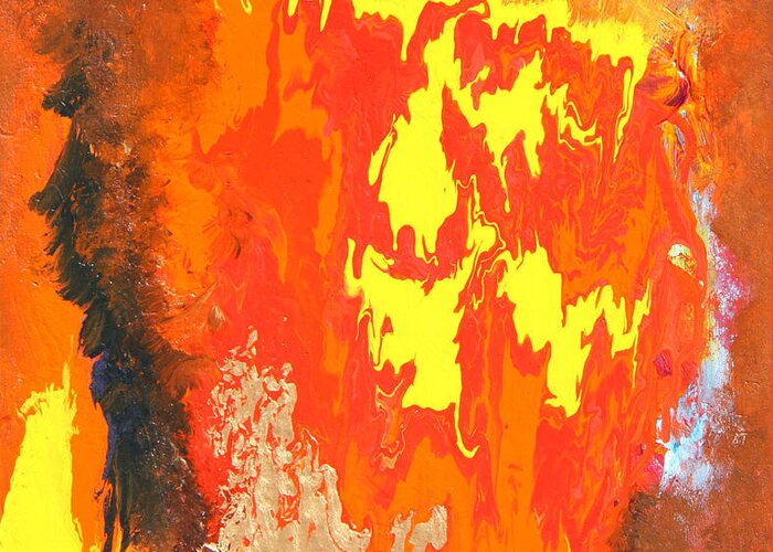 Fire Greeting Card featuring the painting Fire by Ralph White