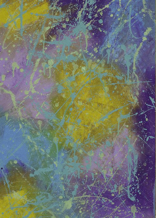 Abstract Greeting Card featuring the painting Firework Lightning by Julius Hannah