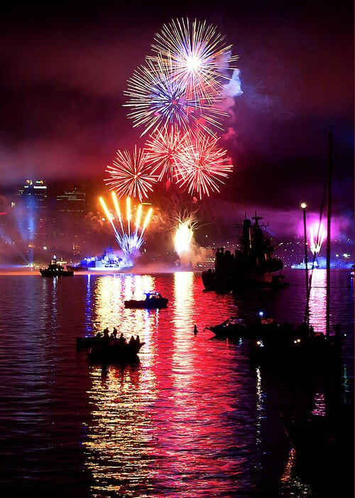 Fireworks Greeting Card featuring the photograph Fireworks Spectacular by Miroslava Jurcik