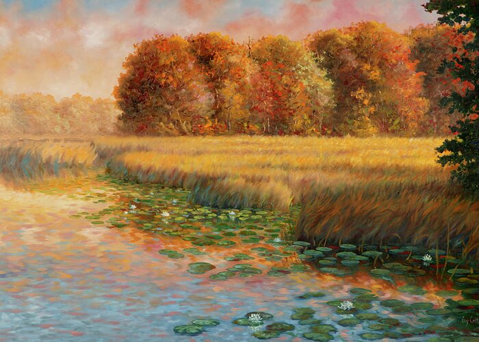 Guy Crittenden Art Greeting Card featuring the painting First Light by Guy Crittenden