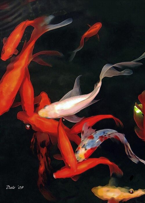 Dale Ford Greeting Card featuring the digital art Fish Ballet by Dale  Ford