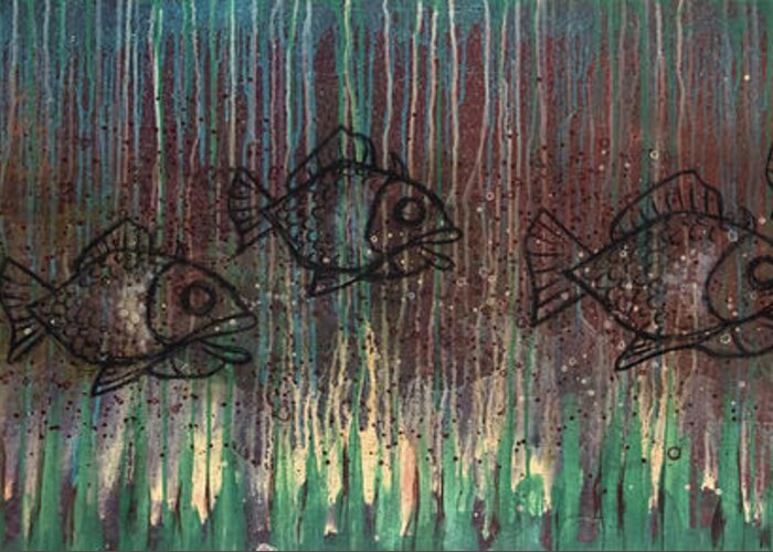 Fish Greeting Card featuring the painting Fish by Kelly King
