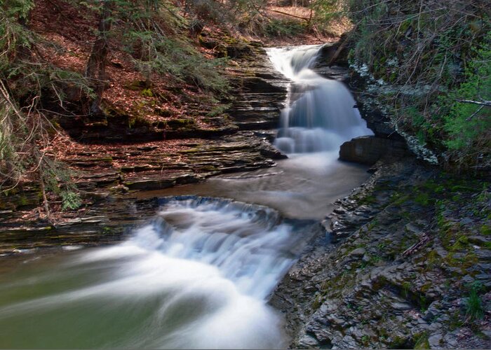 Photo Designs By Suzanne Greeting Card featuring the photograph Fish Kill Falls by Suzanne Stout
