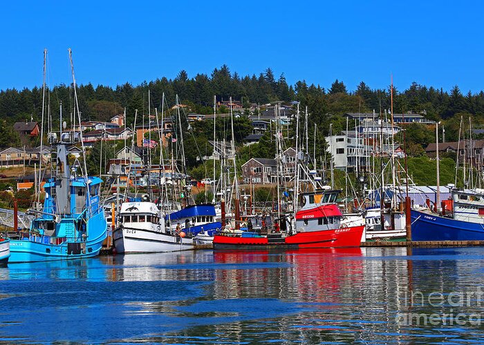 Fishing Greeting Card featuring the photograph Fishing Fleet at Newport Harbor by Marty Fancy