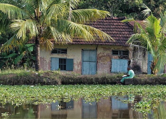 Kerala Greeting Card featuring the photograph Fishing by Marion Galt