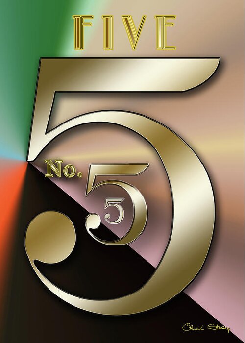 Five 2 Greeting Card featuring the digital art Five 2 by Chuck Staley