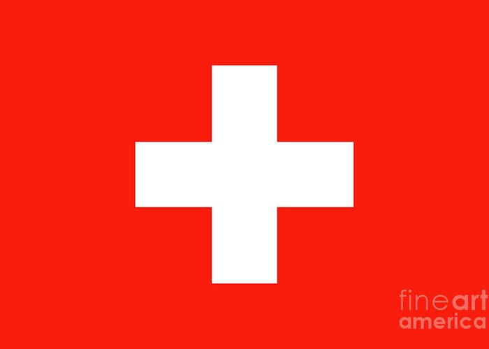Switzerland Greeting Card featuring the digital art Swiss Flag of Switzerland by Sterling Gold