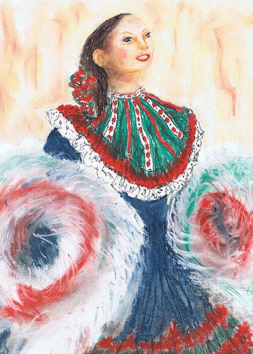Dance Greeting Card featuring the painting Flamenco by Marilyn Barton