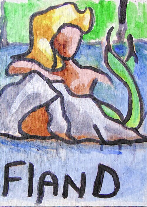 Art Greeting Card featuring the painting Fland by Loretta Nash