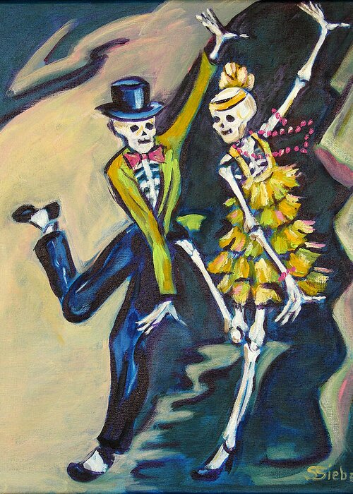 Dance Greeting Card featuring the painting Flappers by Sharon Sieben