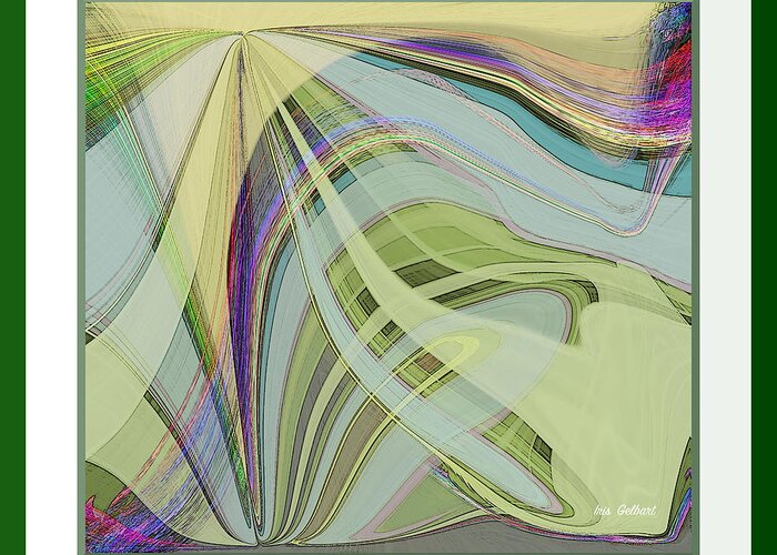 Abstract Greeting Card featuring the digital art Flash by Iris Gelbart