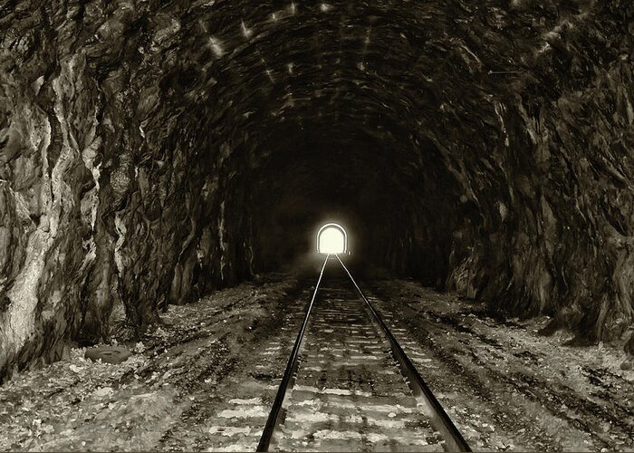 Flat Greeting Card featuring the photograph Flat Rock Tunnel - West Manayunk by Bill Cannon