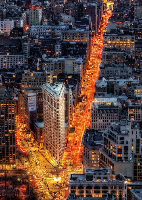 Flatiron Building Greeting Card featuring the photograph Flatiron Building District NYC by Susan Candelario