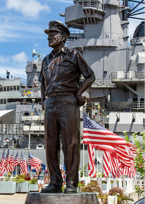 Statue Greeting Card featuring the photograph Fleet Admiral Nimitz by Jason Hughes
