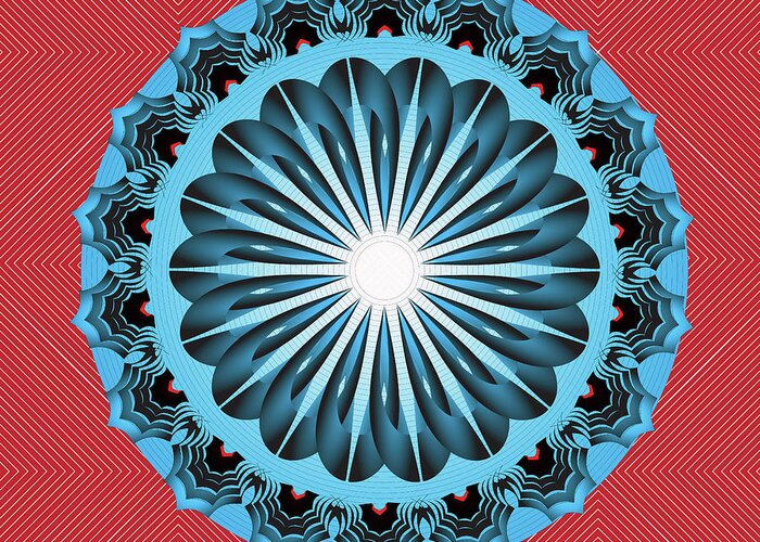 Mandala Greeting Card featuring the digital art Fleuron Composition No. 242 by Alan Bennington