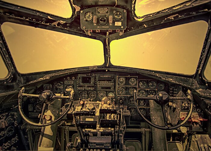 B-17 Greeting Card featuring the photograph Flight Deck by Jim Painter