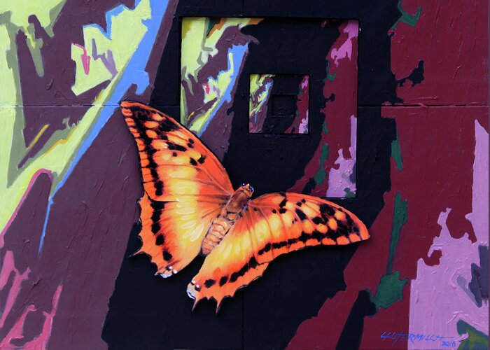 Butterfly Greeting Card featuring the painting Flight Into Eternity by John Lautermilch