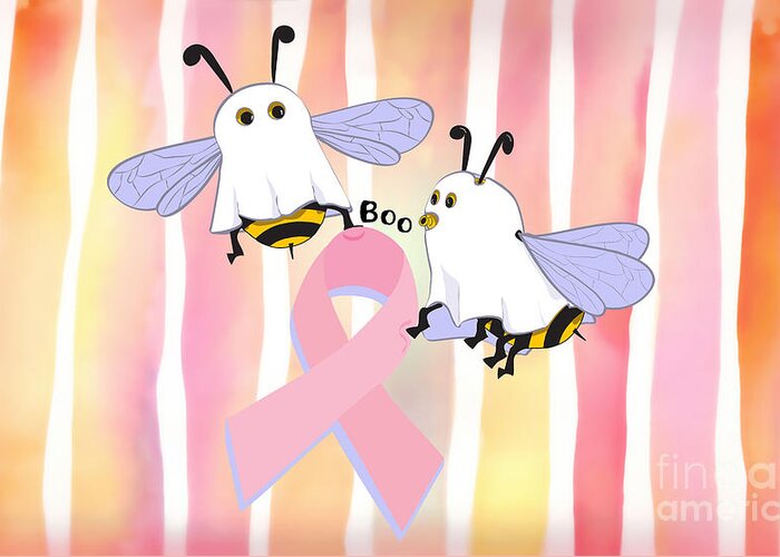 Breast Greeting Card featuring the digital art Flight of the Boobee by Laura Brightwood