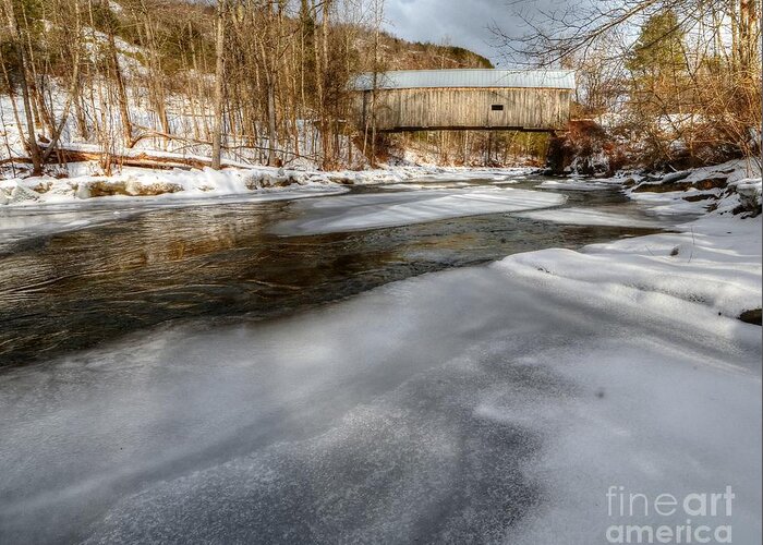 Covered Bridge Greeting Card featuring the photograph Flint Covered Bridge by Steve Brown