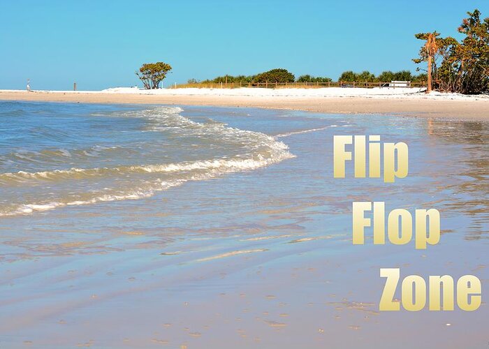 Flip Flop Zone Greeting Card featuring the photograph Flip Flop Zone by Lisa Wooten