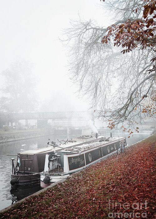 River Cam Greeting Card featuring the photograph Floating Homes of River Cam by Eden Baed