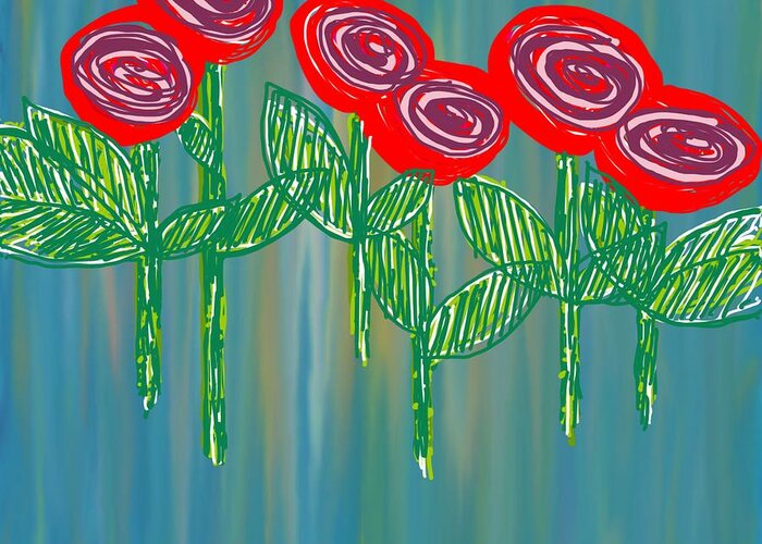 Abstract Greeting Card featuring the photograph Floating Roses by Charles Brown